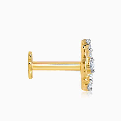 Gold Gracious Splendour Diamond Nose Pin