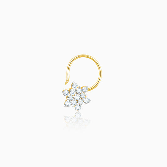 Gold Bright Star Diamond Nose Pin