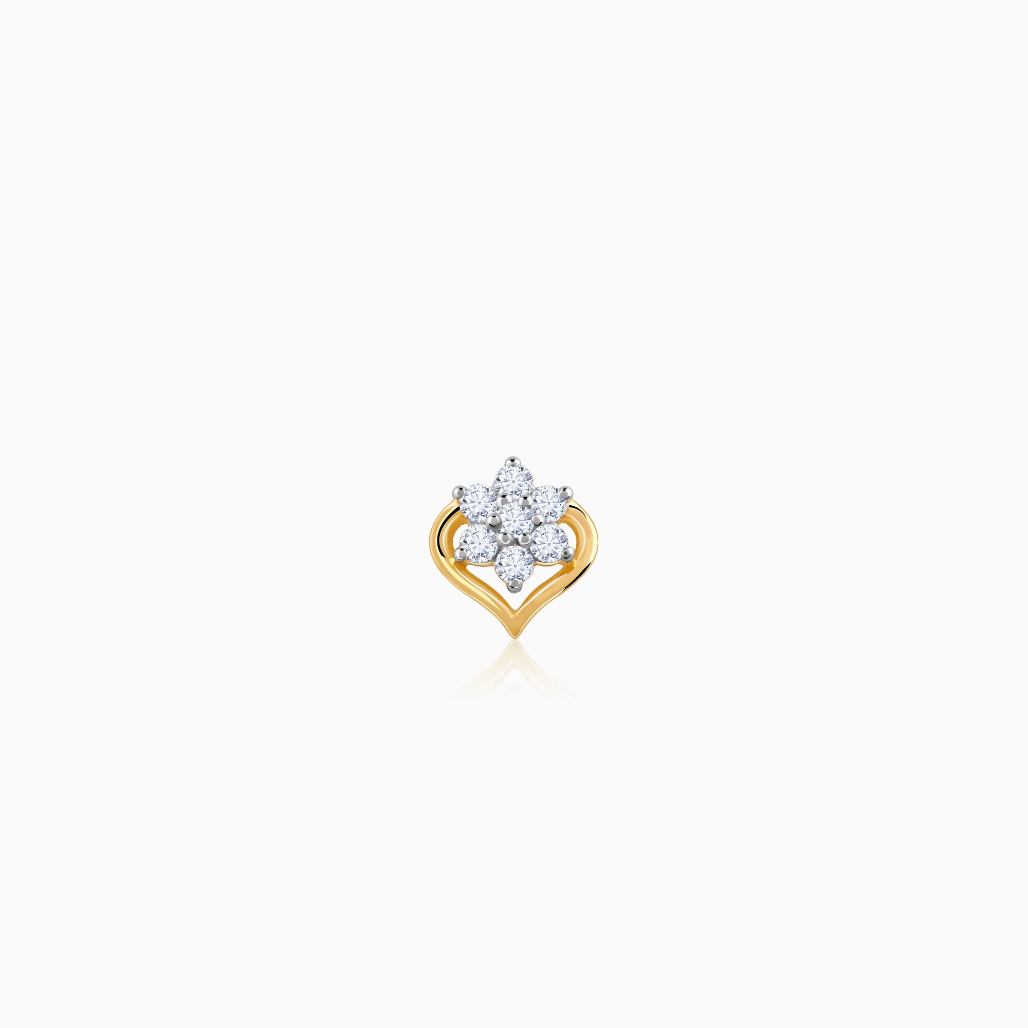 Gold Leaflet Shine Diamond Nose Pin - Image 1