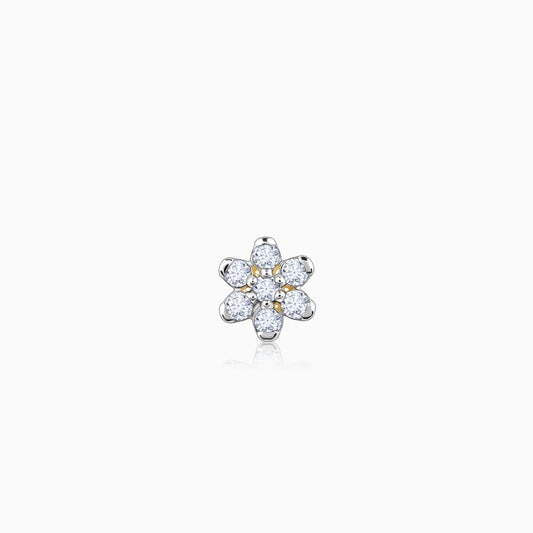 Gold Blomma Diamond Nose Pin