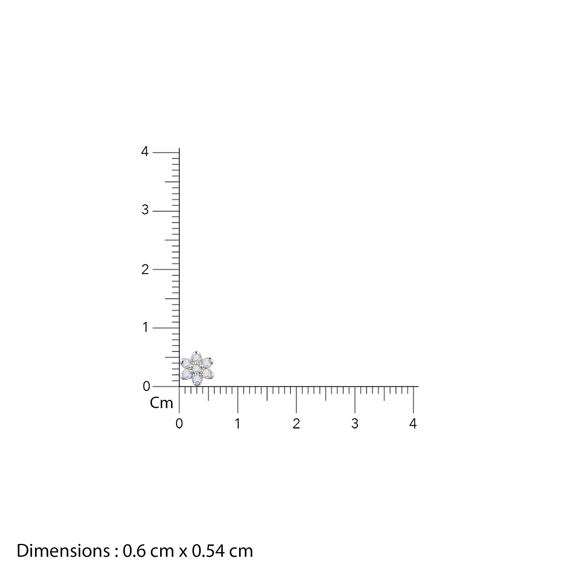 Gold Blomma Diamond Nose Pin - view 4