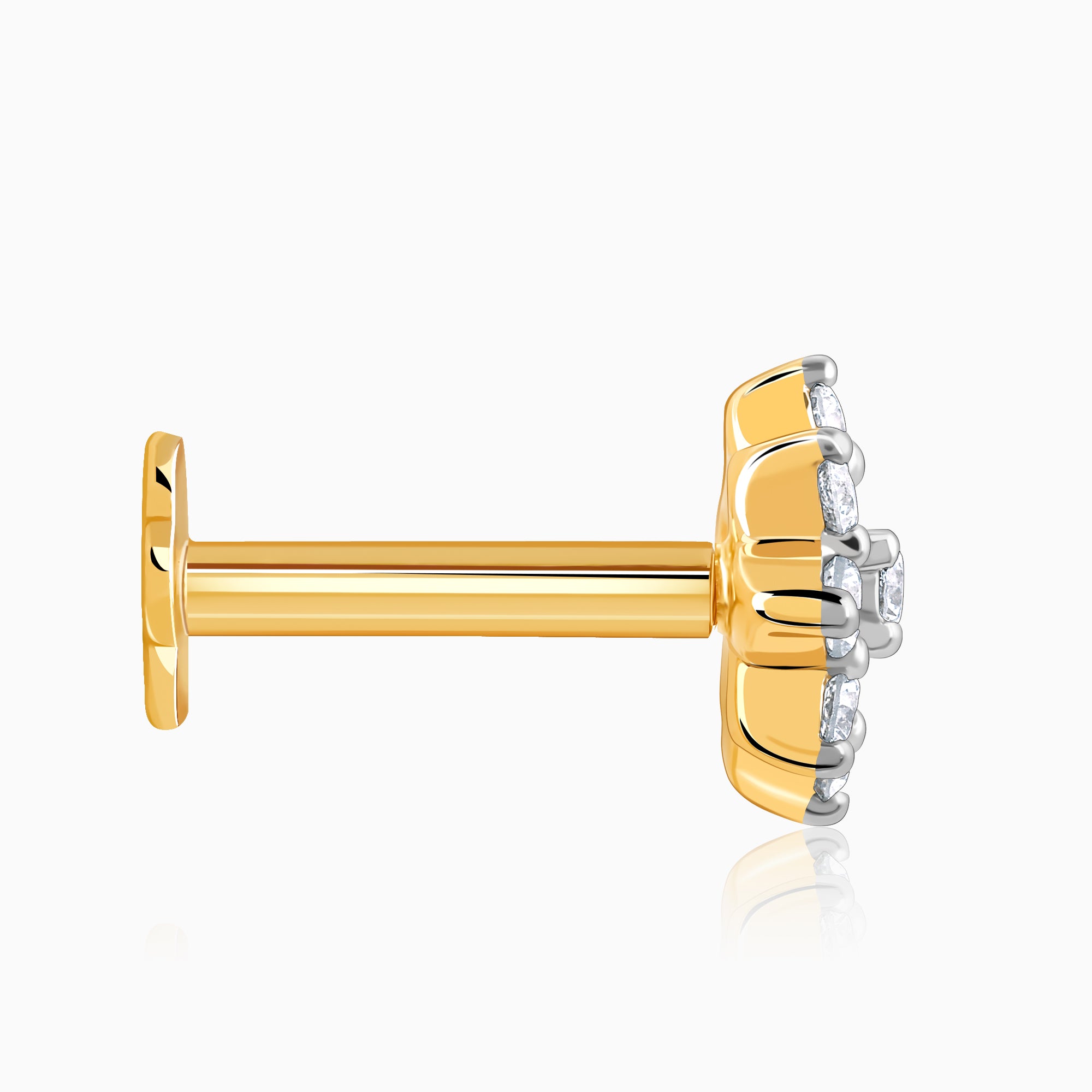Gold Blomst Diamond Nose Pin - view 5