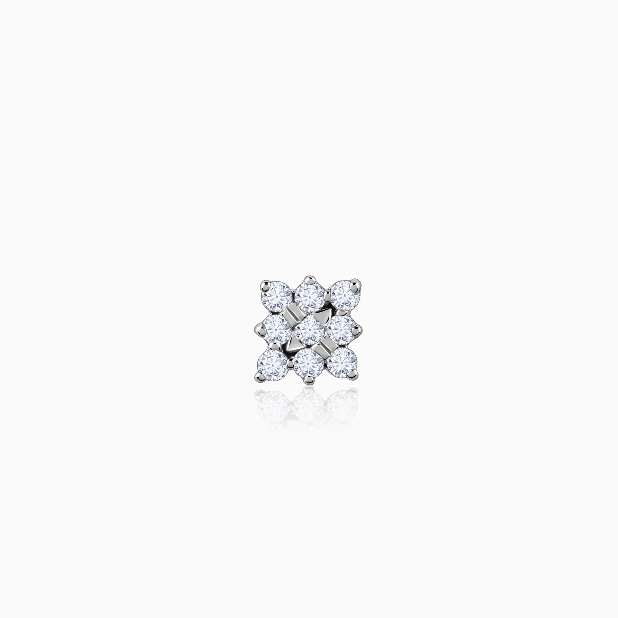 Gold Square Radiance Diamond Nose Pin - Image 1