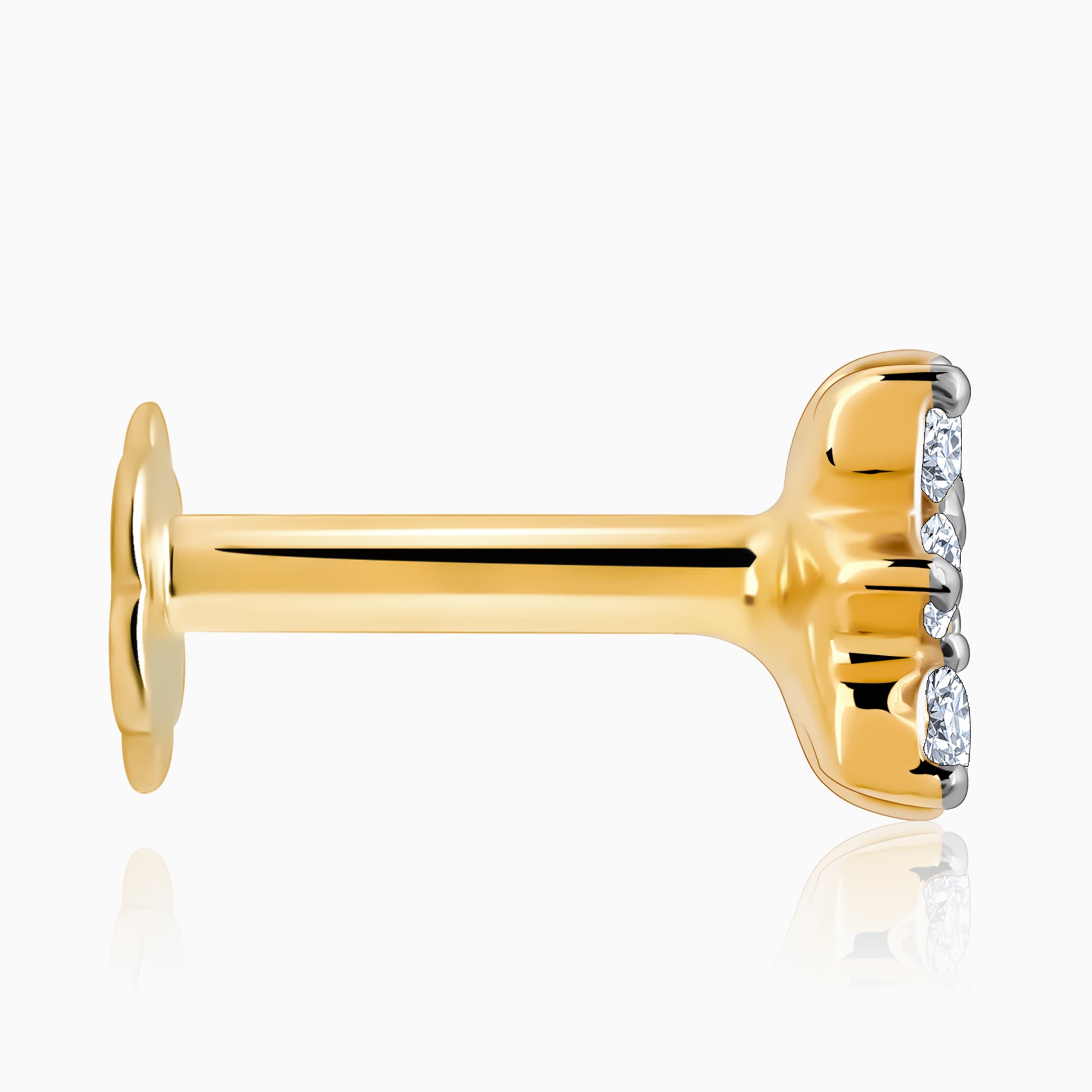 Gold Square Radiance Diamond Nose Pin - view 5