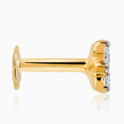 Gold Square Radiance Diamond Nose Pin