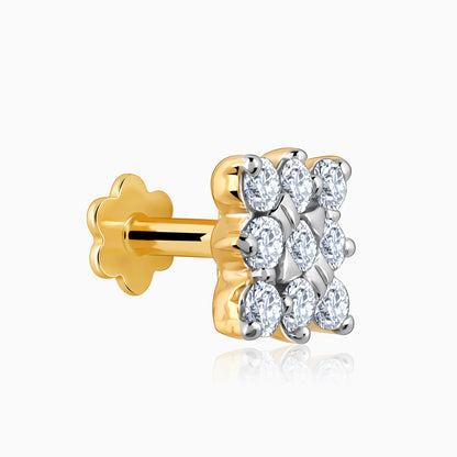 Gold Square Radiance Diamond Nose Pin