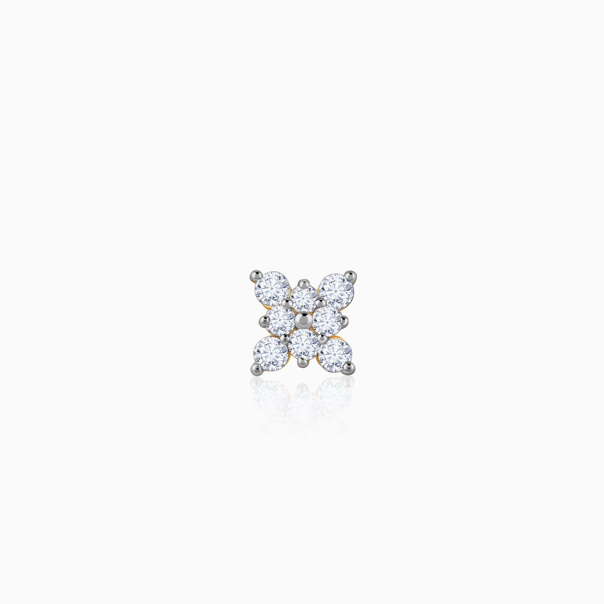 Gold Graceful Orchid Diamond Nose Pin - Image 1