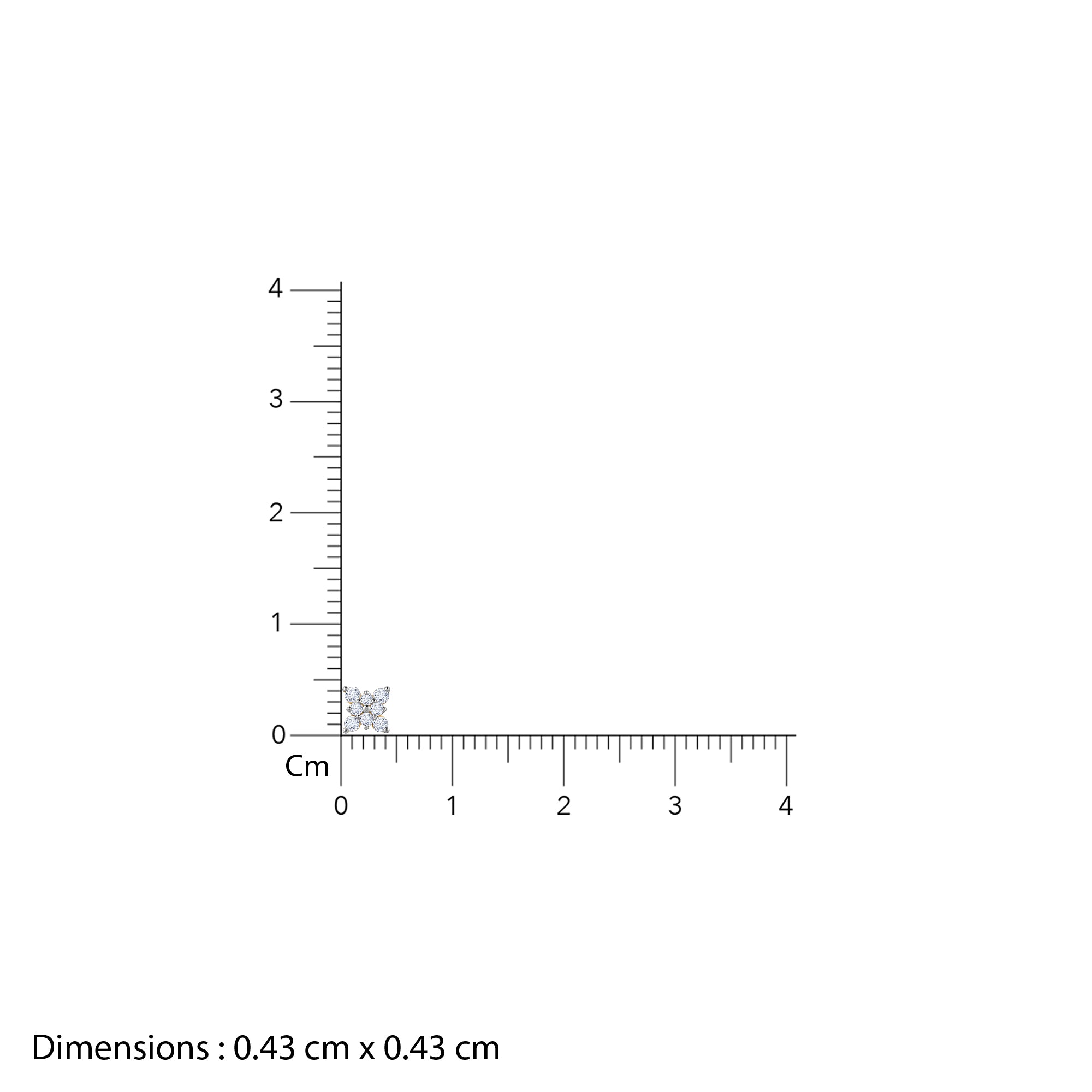 Gold Graceful Orchid Diamond Nose Pin - view 6