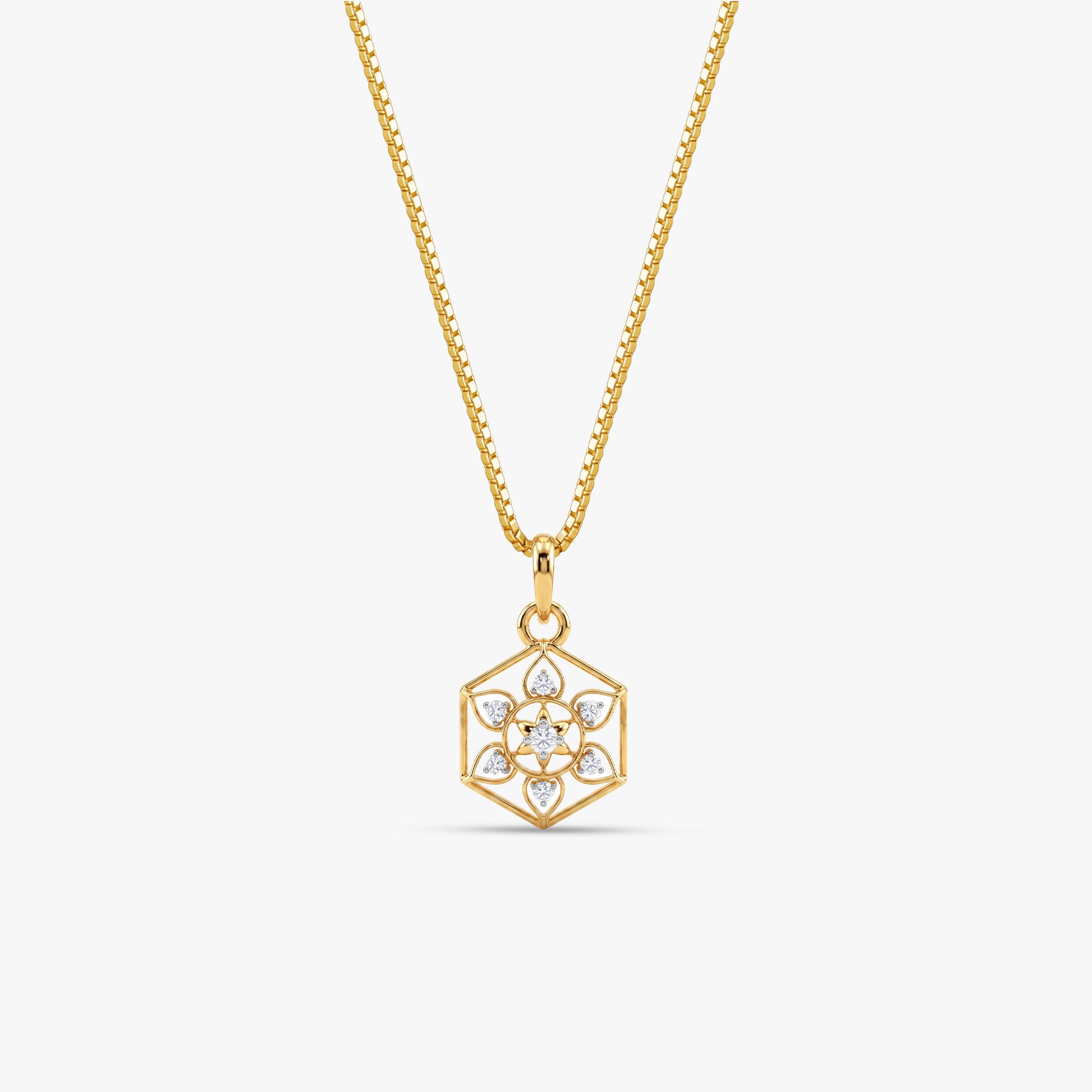 Gold Shree Mandala Lab Grown Diamond Convertible Rakhi Pendant