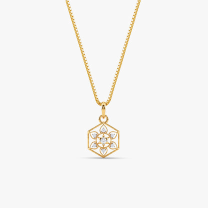 Gold Shree Mandala Lab Grown Diamond Convertible Rakhi Pendant