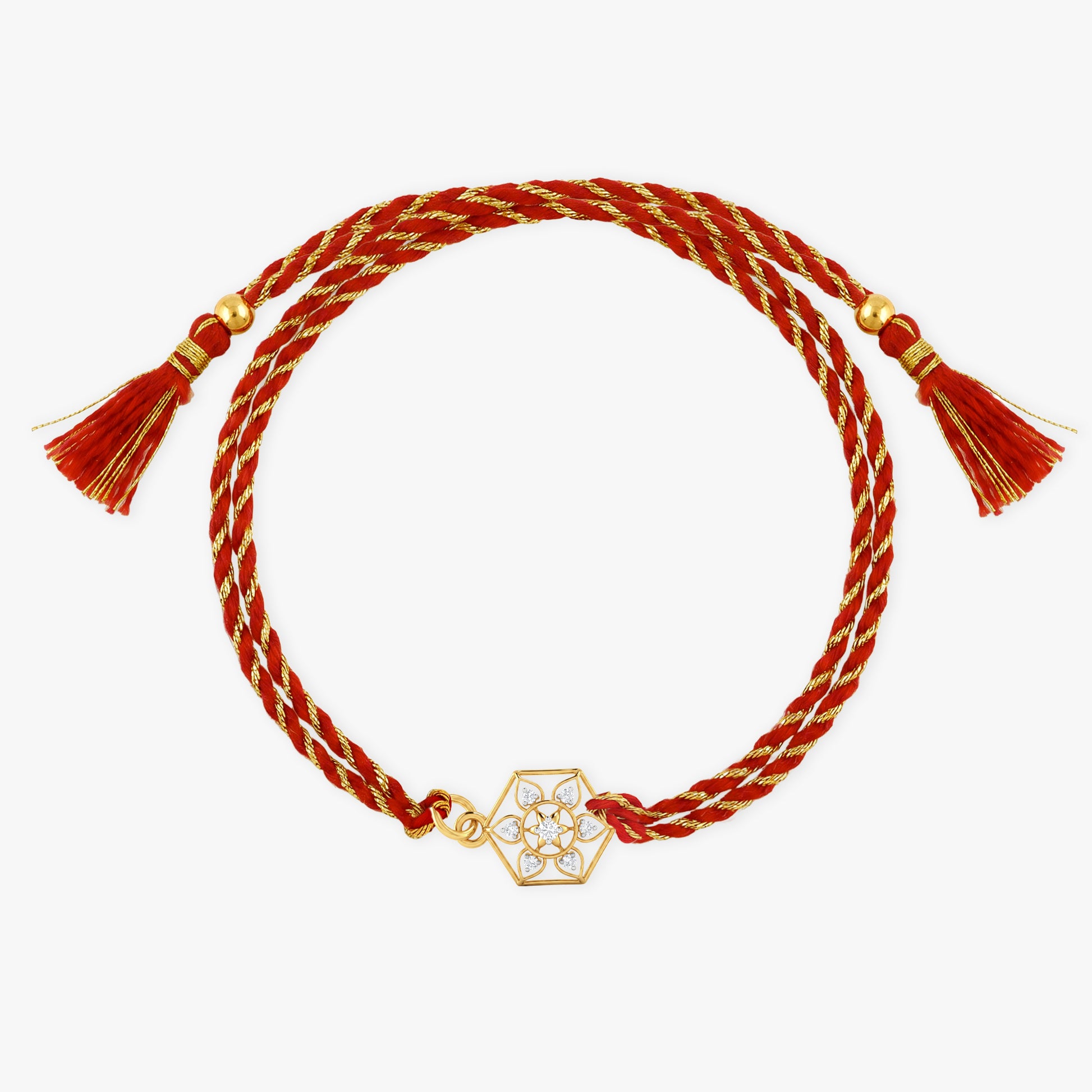 Gold Shree Mandala Lab Grown Diamond Convertible Rakhi Pendant