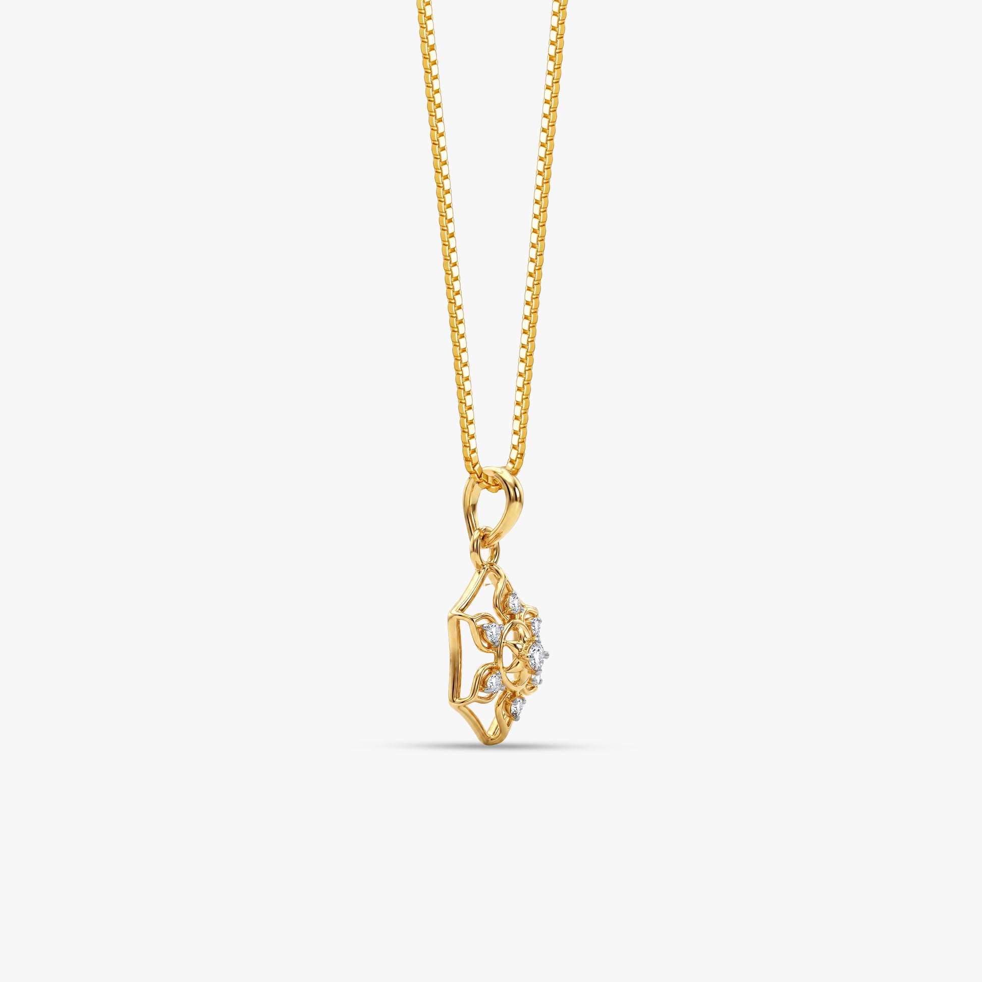 Gold Shree Mandala Lab Grown Diamond Convertible Rakhi Pendant