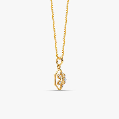Gold Shree Mandala Lab Grown Diamond Convertible Rakhi Pendant