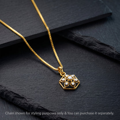 Gold Shree Mandala Lab Grown Diamond Convertible Rakhi Pendant