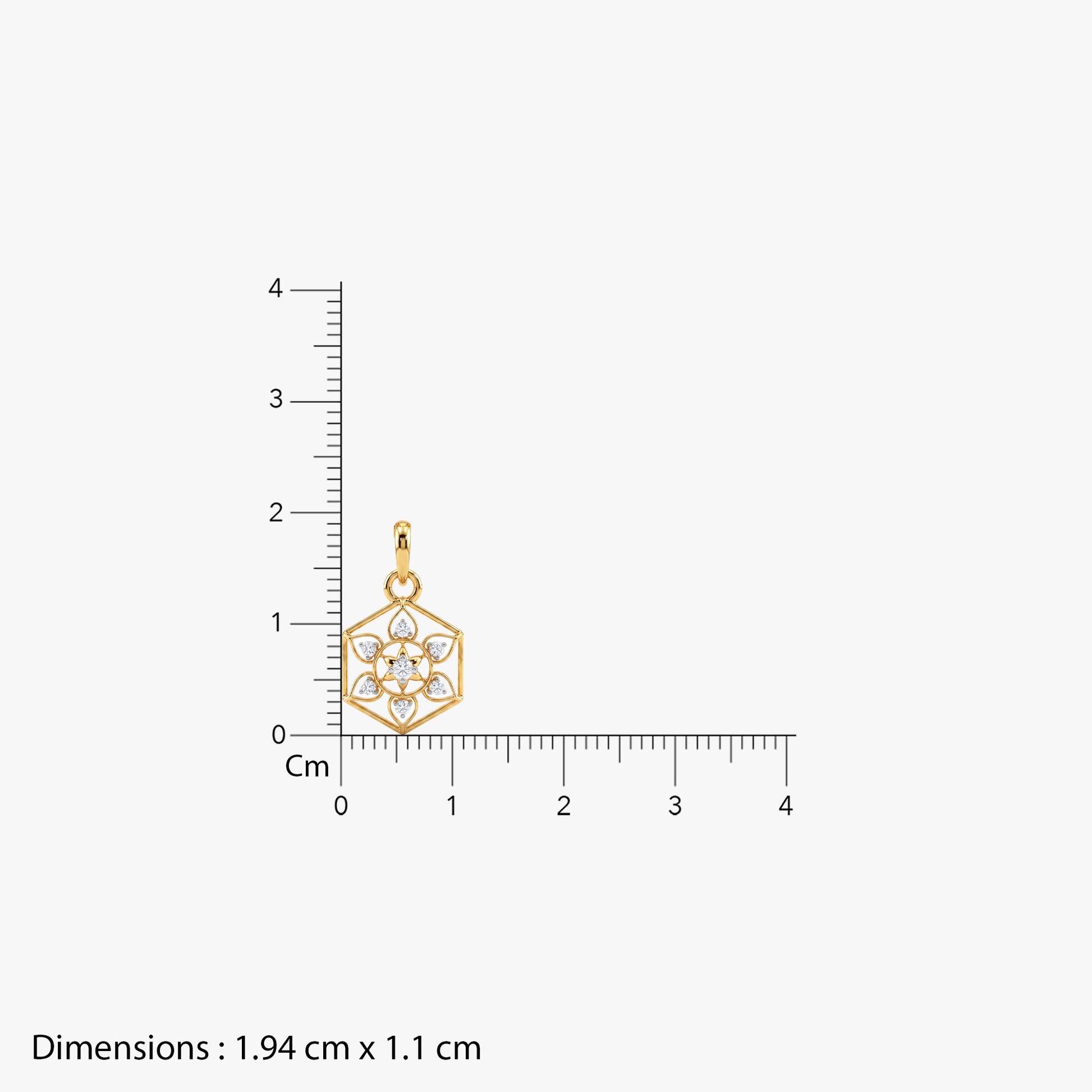 Gold Shree Mandala Lab Grown Diamond Convertible Rakhi Pendant