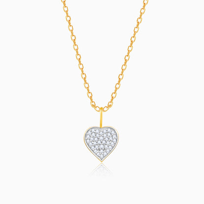 Gold Heartbeat Diamond Pendant
