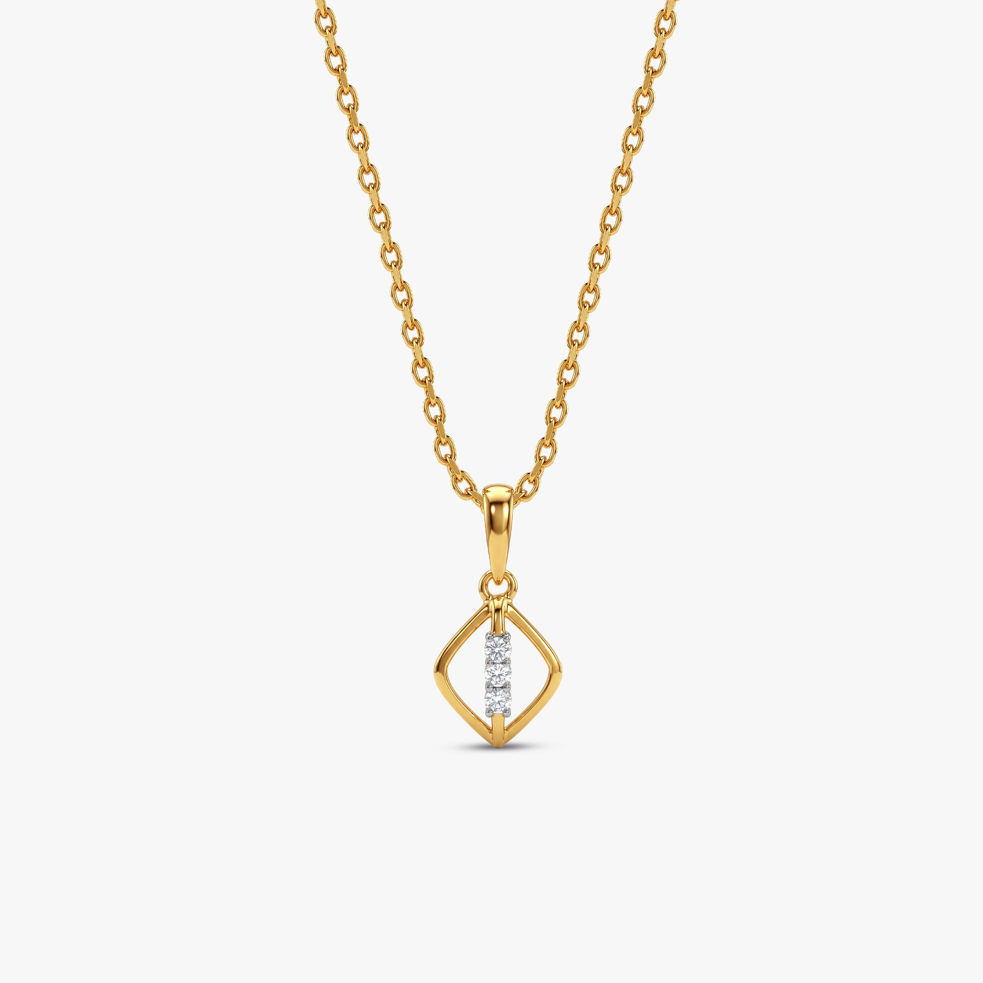 Gold Glimmer Twist Lab Grown Diamond Pendant