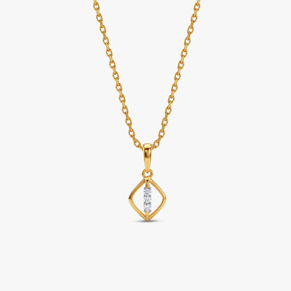 Gold Glimmer Twist Lab Grown Diamond Pendant