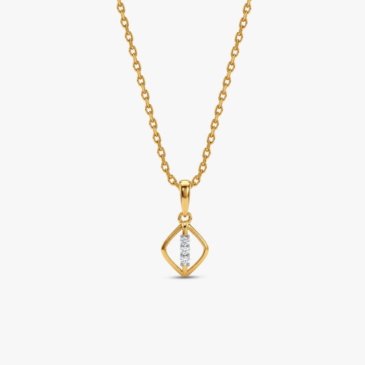 Gold Glimmer Twist Lab Grown Diamond Pendant
