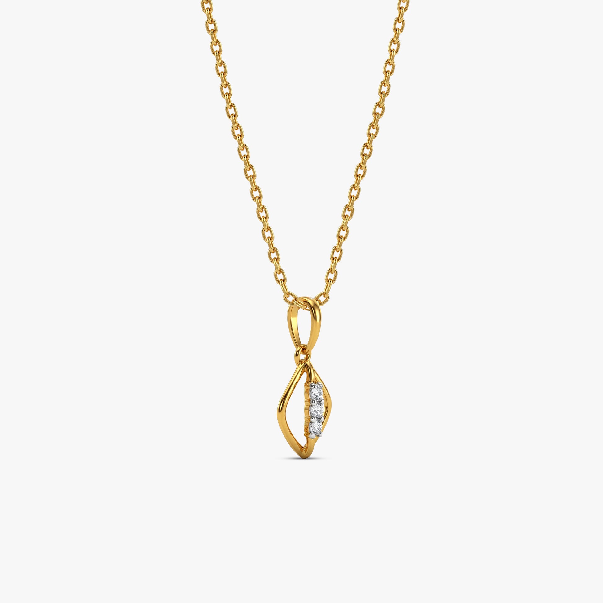 Gold Glimmer Twist Lab Grown Diamond Pendant