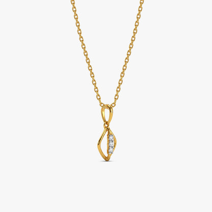 Gold Glimmer Twist Lab Grown Diamond Pendant