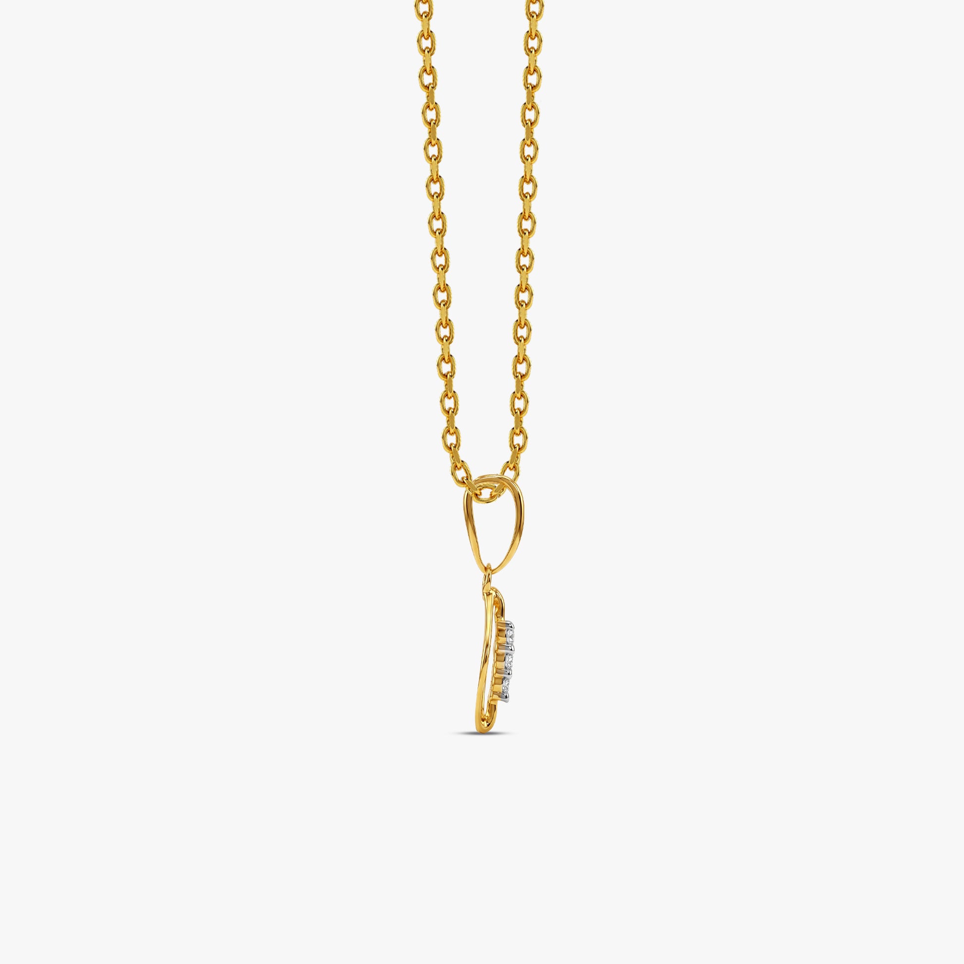 Gold Glimmer Twist Lab Grown Diamond Pendant