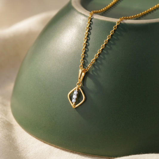 Gold Glimmer Twist Lab Grown Diamond Pendant