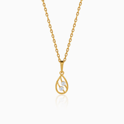 Gold Cascade Duet Lab Grown Diamond Pendant