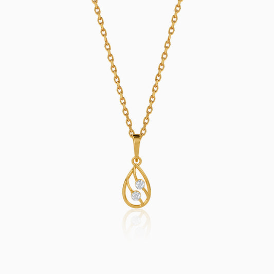 Gold Cascade Duet Lab Grown Diamond Pendant