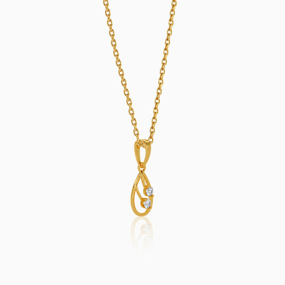 Gold Cascade Duet Lab Grown Diamond Pendant