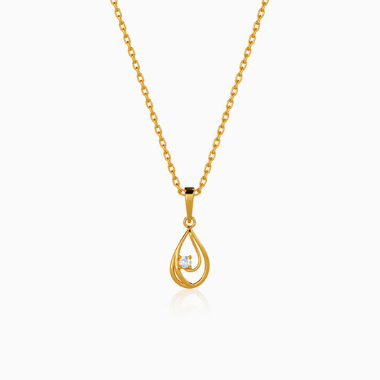 Gold Inner Halo Lab Grown Diamond Pendant