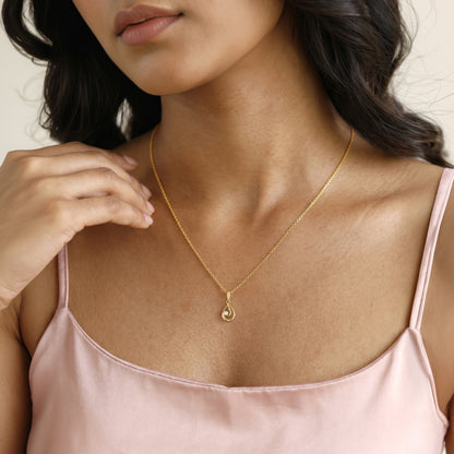 Gold Inner Halo Lab Grown Diamond Pendant