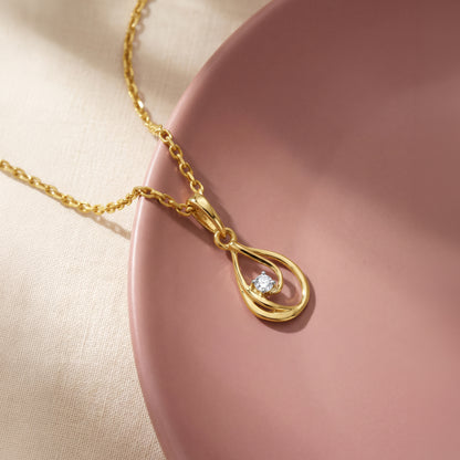 Gold Inner Halo Lab Grown Diamond Pendant