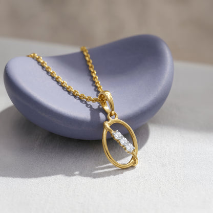 Gold Orbit Allure Lab Grown Diamond Pendant