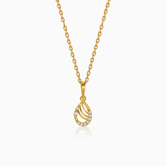 Gold Luna Cascade Lab Grown Diamond Pendant