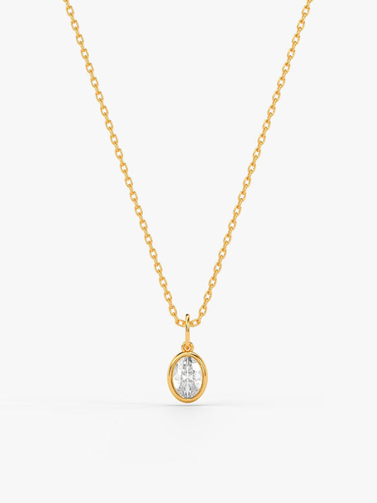 Gold Chic Classic Lab Grown Diamond Solitaire Pendant