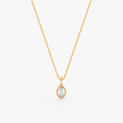 Gold Chic Classic Lab Grown Diamond Solitaire Pendant