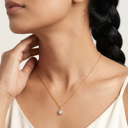 Gold Chic Classic Lab Grown Diamond Solitaire Pendant
