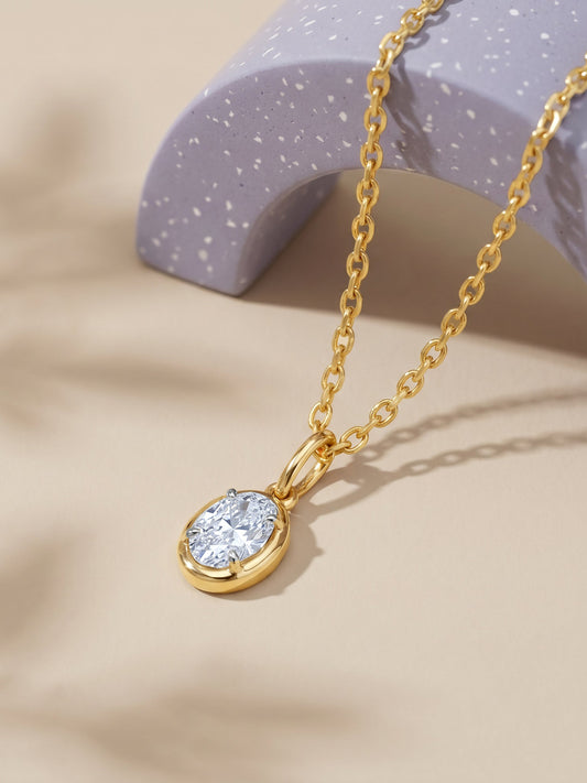Gold Chic Classic Lab Grown Diamond Solitaire Pendant