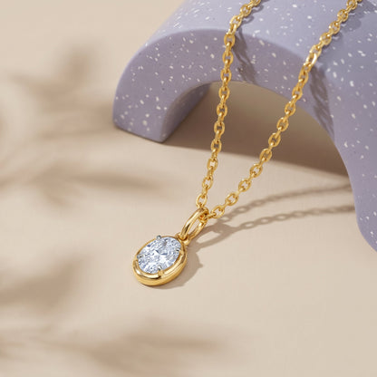Gold Chic Classic Lab Grown Diamond Solitaire Pendant