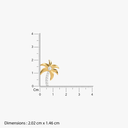 Gold Palm Bliss Lab Grown Diamond Pendant