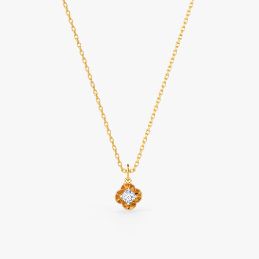 Gold Floret Perfect Lab Grown Diamond Pendant