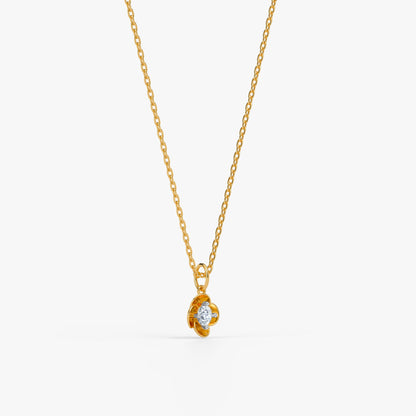 Gold Floret Perfect Lab Grown Diamond Pendant