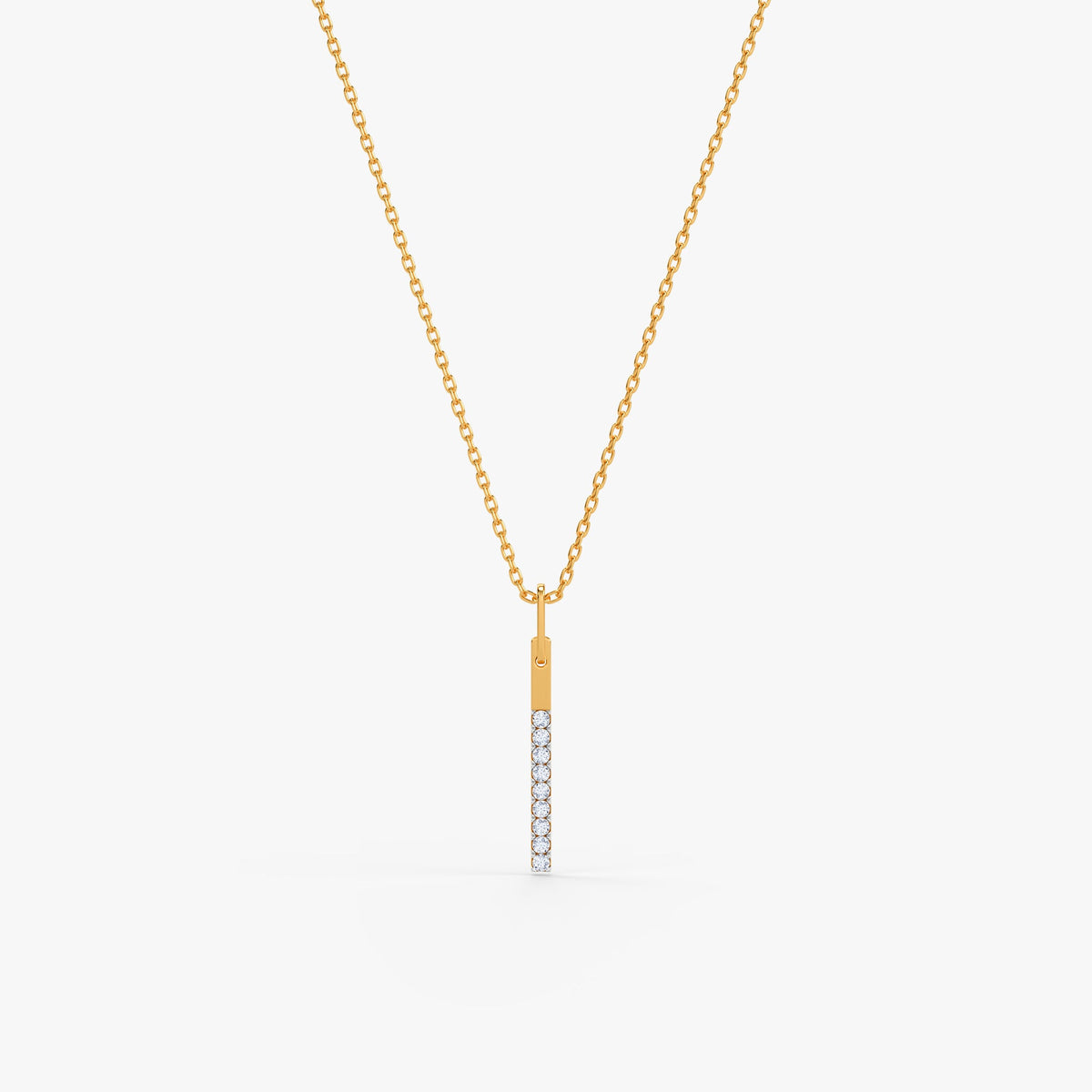 Gold Graceful Line Lab Grown Diamond Pendant