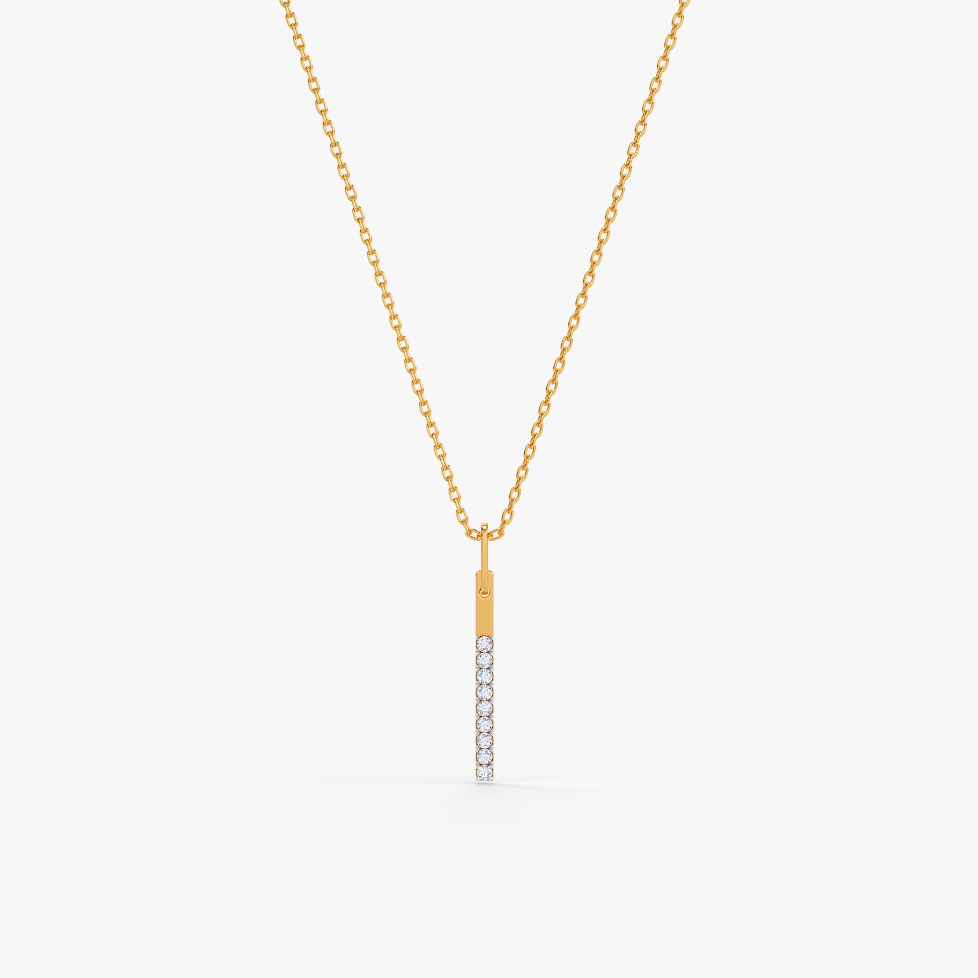Gold Graceful Line Lab Grown Diamond Pendant