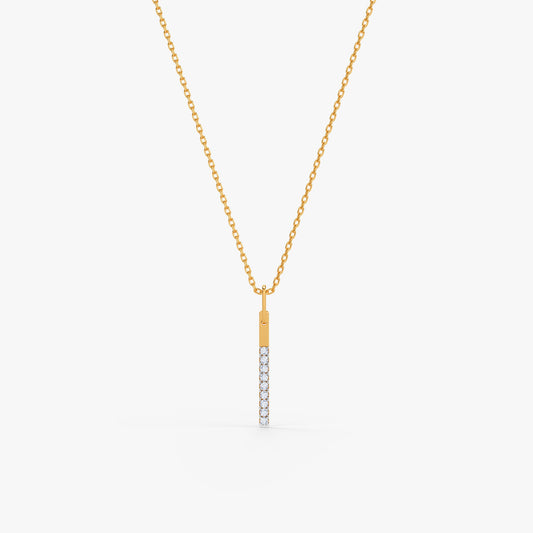 Gold Graceful Line Lab Grown Diamond Pendant