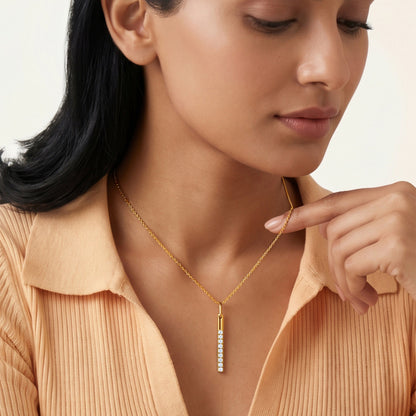 Gold Graceful Line Lab Grown Diamond Pendant