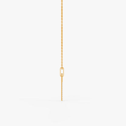 Gold Graceful Line Lab Grown Diamond Pendant
