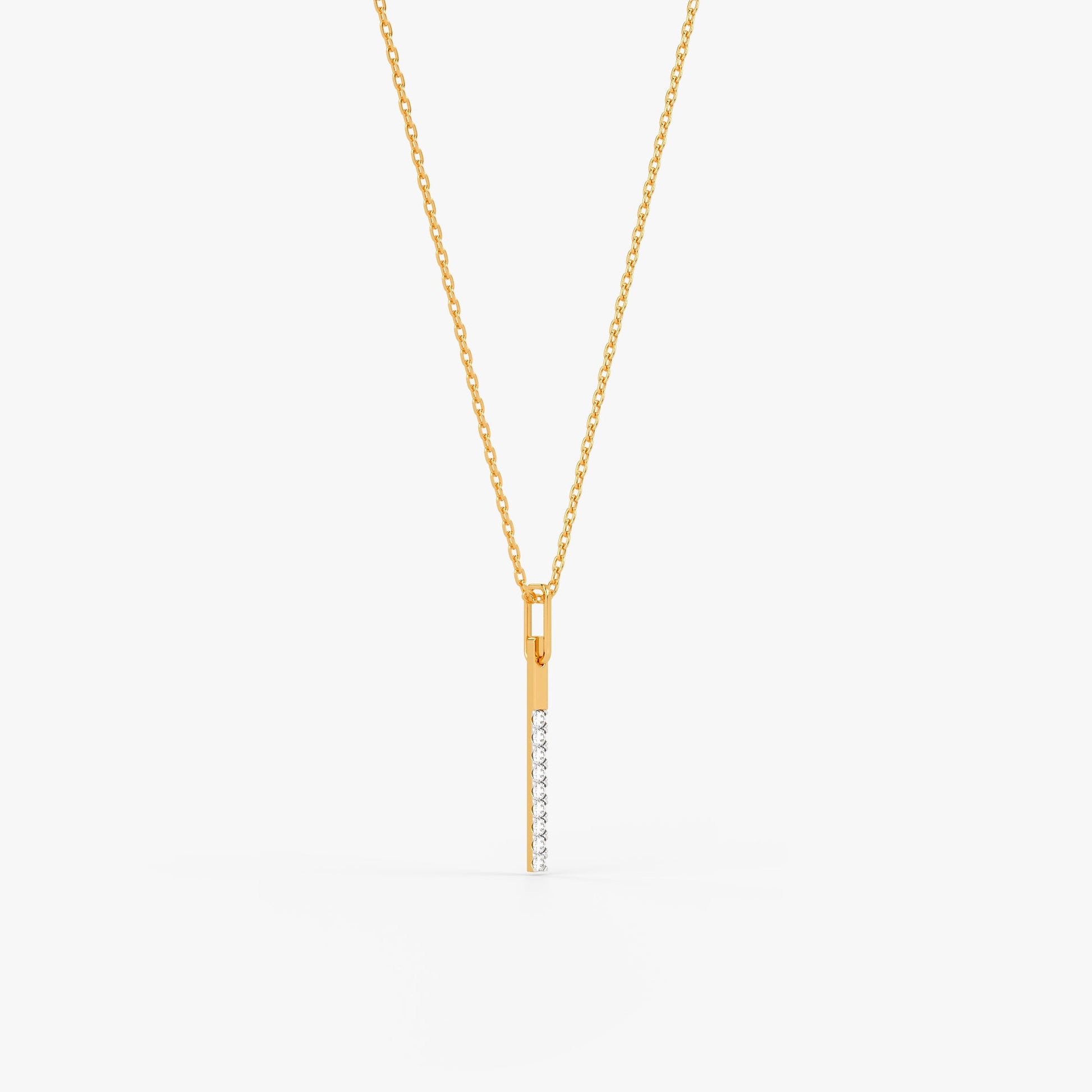 Gold Graceful Line Lab Grown Diamond Pendant