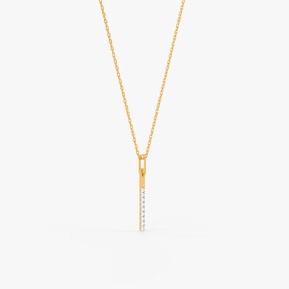 Gold Graceful Line Lab Grown Diamond Pendant